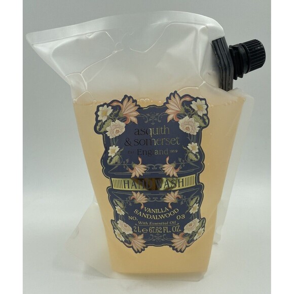 ASQUITH & SOMERSET ENGLAND "VANILLA SANDALWOOD" Hand Wash Refill Pouch 2L 67 oz - Picture 1 of 6